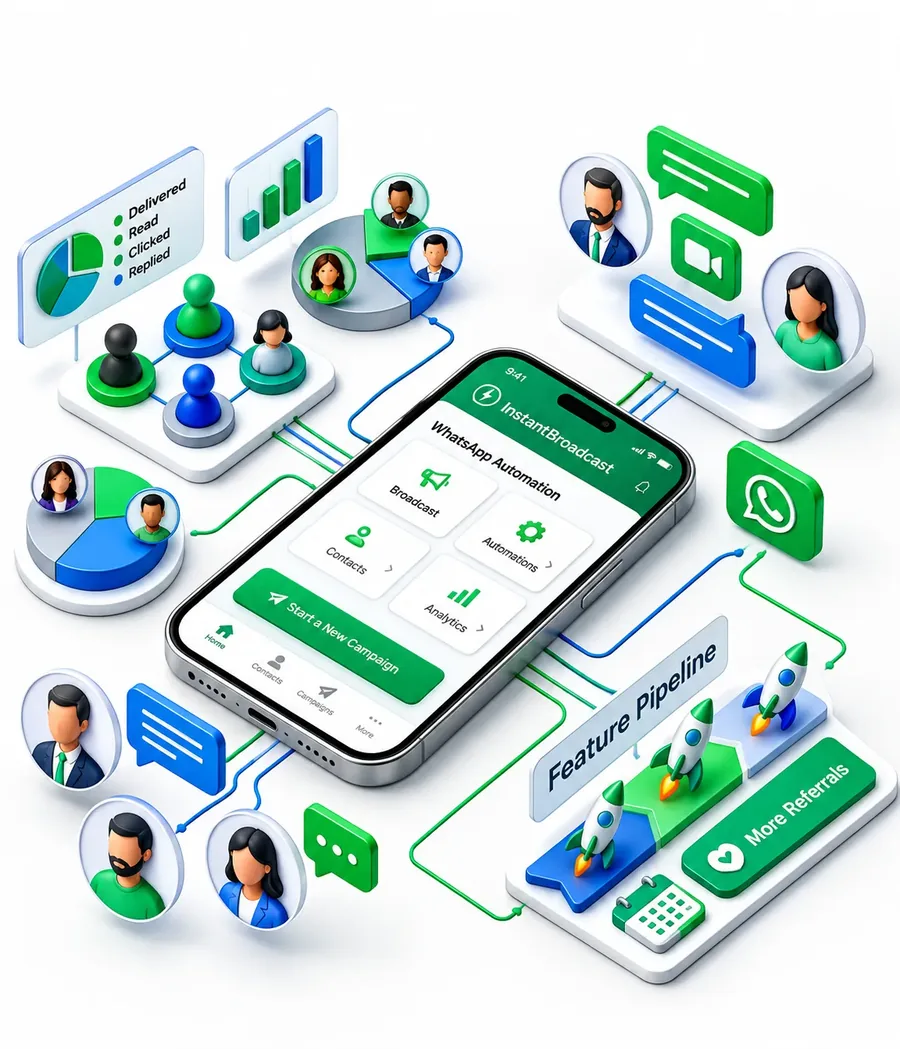 Instant Broadcast app: broadcast, automation aur reports ek jagah