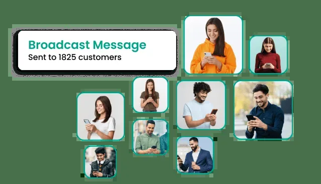 Broadcast message jo kai customers ko ek saath gaya